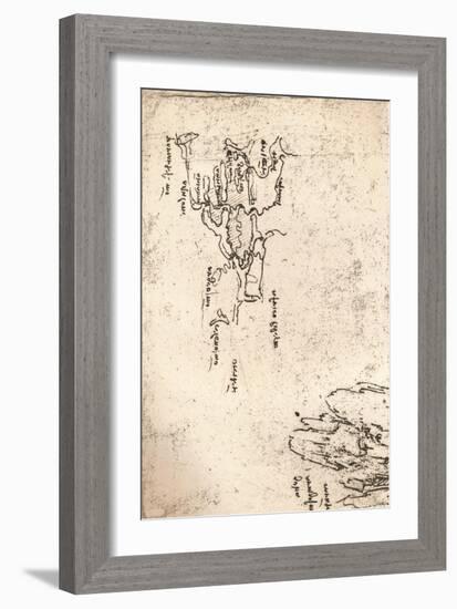 Sketch map of Armenia, c1472-c1519 (1883)-Leonardo Da Vinci-Framed Giclee Print