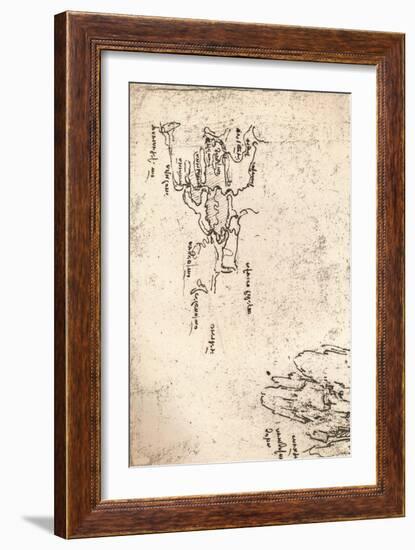 Sketch map of Armenia, c1472-c1519 (1883)-Leonardo Da Vinci-Framed Giclee Print