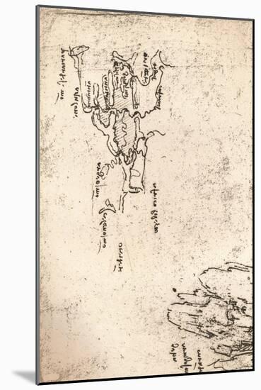 Sketch map of Armenia, c1472-c1519 (1883)-Leonardo Da Vinci-Mounted Giclee Print