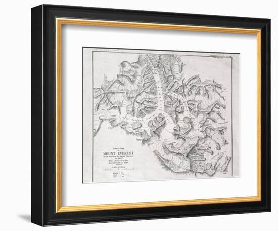 Sketch Map of Mount Everest from Surveys by Major Wheeler in 1921 with Addi-English School-Framed Giclee Print