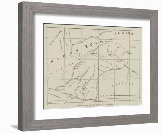 Sketch Map of the Chitral Campaign-null-Framed Giclee Print