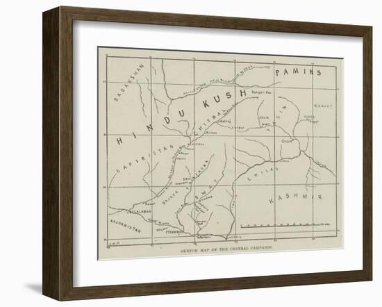 Sketch Map of the Chitral Campaign-null-Framed Giclee Print