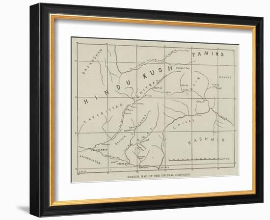 Sketch Map of the Chitral Campaign-null-Framed Giclee Print