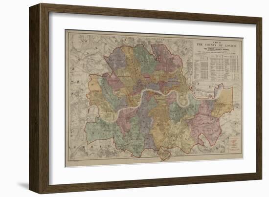 Sketch Map Of the London Postal District-Edward Stanford-Framed Giclee Print