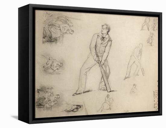 Sketch of a A Cricketer-George Frederick Watts-Framed Premier Image Canvas