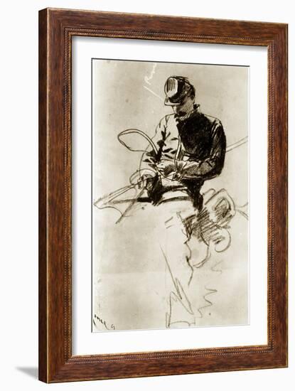 Sketch of a Cavalry Soldier (Civil War)-Winslow Homer-Framed Giclee Print