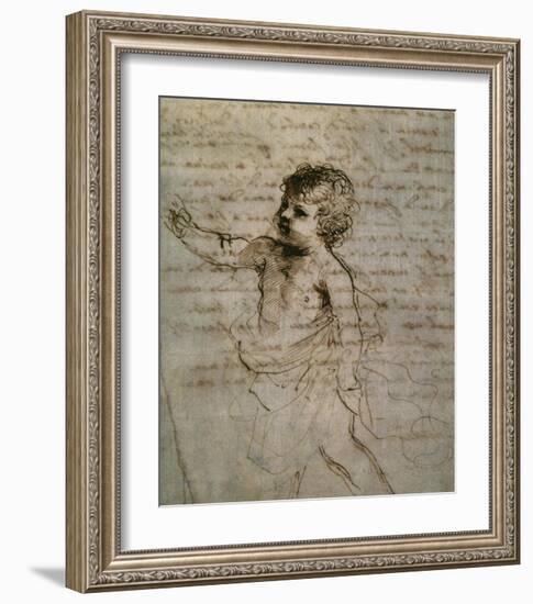 Sketch of a Child-Guercino (Giovanni Francesco Barbieri)-Framed Art Print