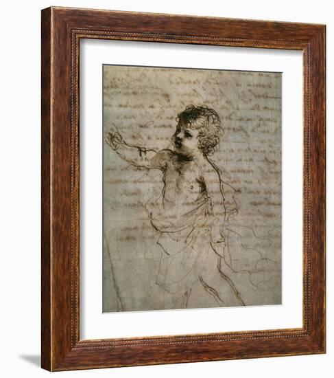 Sketch of a Child-Guercino (Giovanni Francesco Barbieri)-Framed Art Print