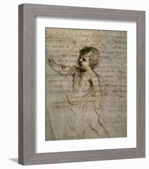 Sketch of a Child-Guercino (Giovanni Francesco Barbieri)-Framed Art Print