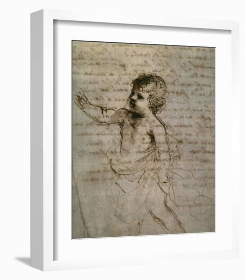 Sketch of a Child-Guercino (Giovanni Francesco Barbieri)-Framed Art Print