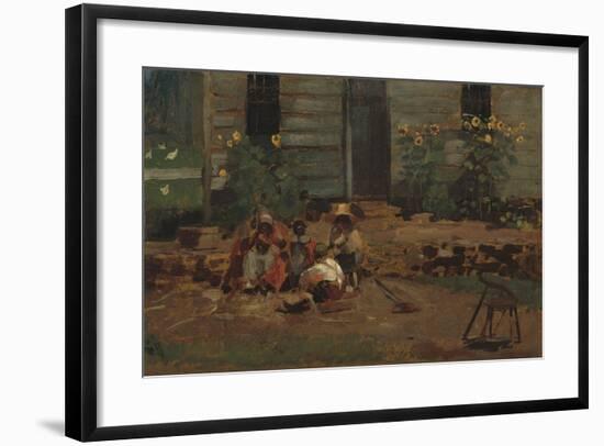 Sketch of a Cottage Yard, c.1876-Winslow Homer-Framed Giclee Print