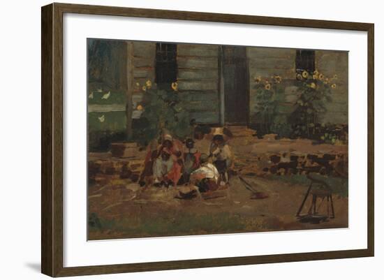 Sketch of a Cottage Yard, c.1876-Winslow Homer-Framed Giclee Print