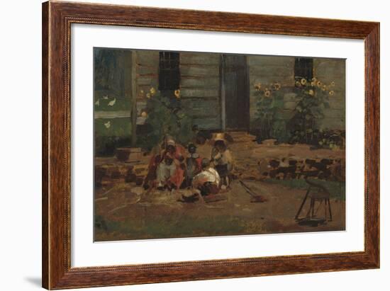 Sketch of a Cottage Yard, c.1876-Winslow Homer-Framed Giclee Print