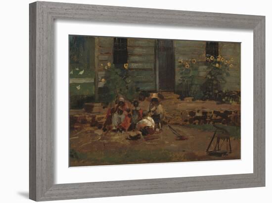 Sketch of a Cottage Yard, c.1876-Winslow Homer-Framed Giclee Print