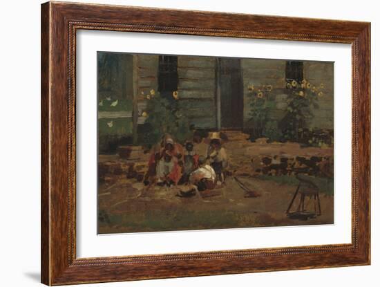 Sketch of a Cottage Yard, c.1876-Winslow Homer-Framed Giclee Print