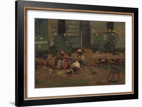 Sketch of a Cottage Yard, c.1876-Winslow Homer-Framed Giclee Print