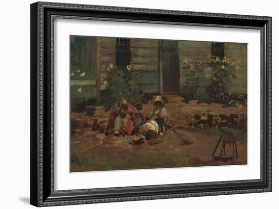 Sketch of a Cottage Yard, c.1876-Winslow Homer-Framed Giclee Print