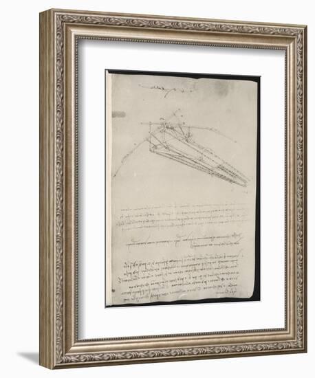 Sketch of a Design for a Flying Machine-Leonardo da Vinci-Framed Photographic Print