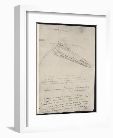 Sketch of a Design for a Flying Machine-Leonardo da Vinci-Framed Photographic Print