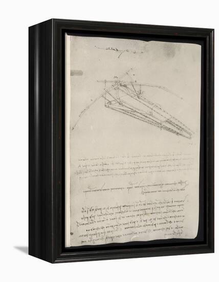 Sketch of a Design for a Flying Machine-Leonardo da Vinci-Framed Premier Image Canvas