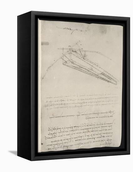 Sketch of a Design for a Flying Machine-Leonardo da Vinci-Framed Premier Image Canvas