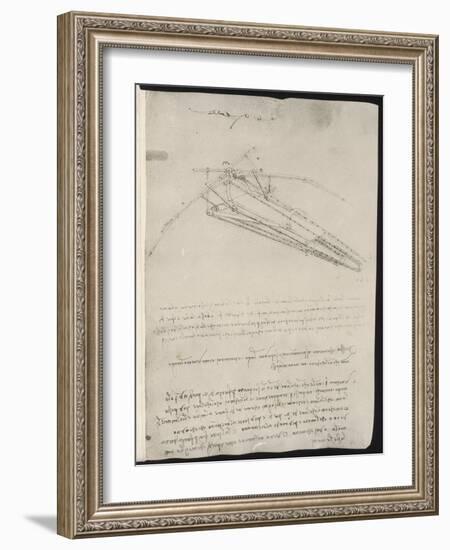 Sketch of a Design for a Flying Machine-Leonardo da Vinci-Framed Photographic Print