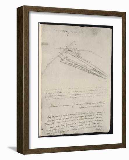 Sketch of a Design for a Flying Machine-Leonardo da Vinci-Framed Photographic Print