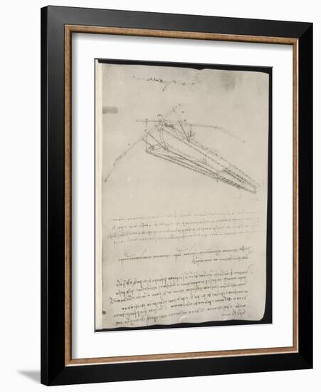 Sketch of a Design for a Flying Machine-Leonardo da Vinci-Framed Photographic Print