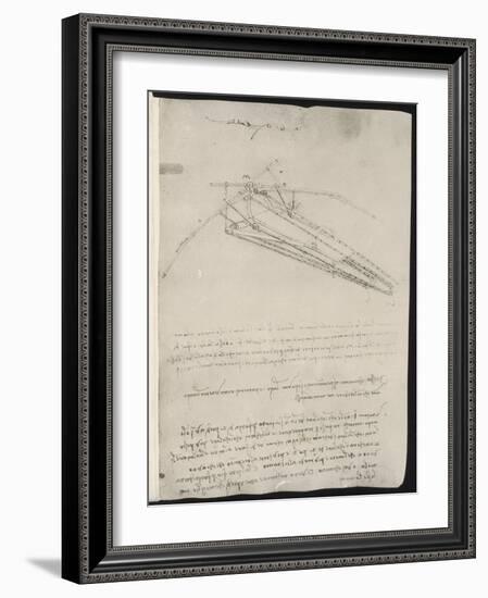 Sketch of a Design for a Flying Machine-Leonardo da Vinci-Framed Photographic Print