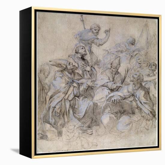 Sketch of a Fresco for the Santa Maria Del Popolo Church in Rome-Carlo Maratta-Framed Premier Image Canvas