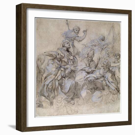 Sketch of a Fresco for the Santa Maria Del Popolo Church in Rome-Carlo Maratta-Framed Giclee Print