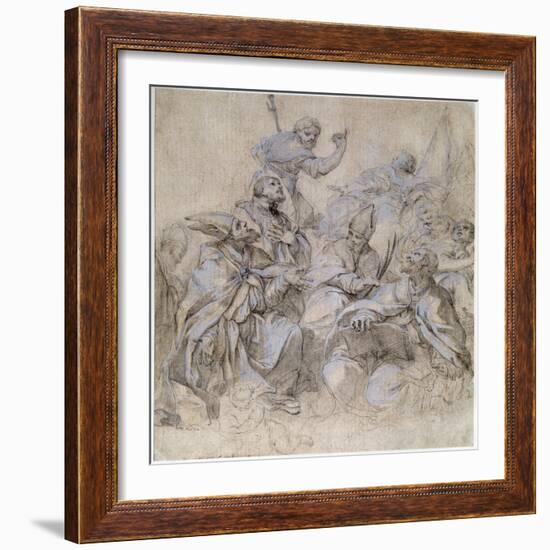 Sketch of a Fresco for the Santa Maria Del Popolo Church in Rome-Carlo Maratta-Framed Giclee Print