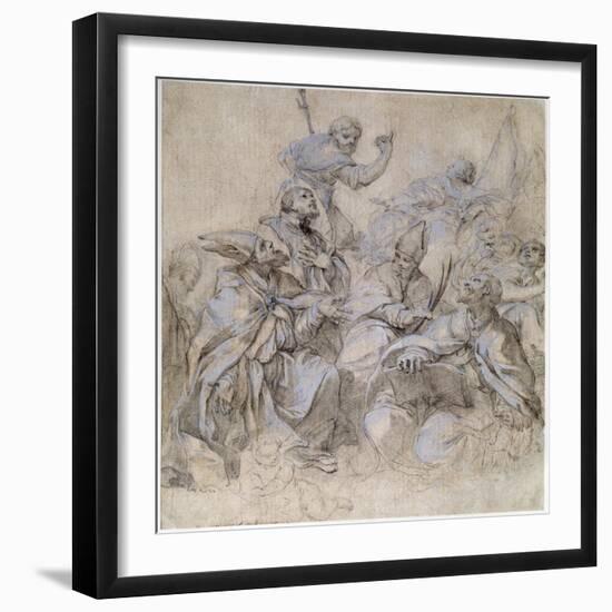 Sketch of a Fresco for the Santa Maria Del Popolo Church in Rome-Carlo Maratta-Framed Giclee Print