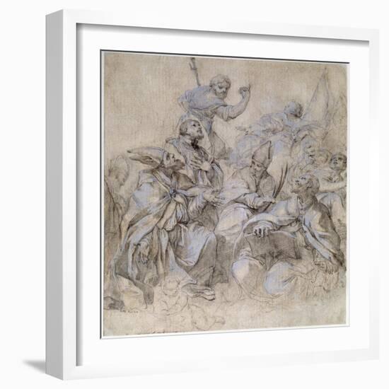 Sketch of a Fresco for the Santa Maria Del Popolo Church in Rome-Carlo Maratta-Framed Giclee Print