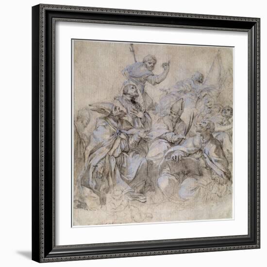 Sketch of a Fresco for the Santa Maria Del Popolo Church in Rome-Carlo Maratta-Framed Giclee Print