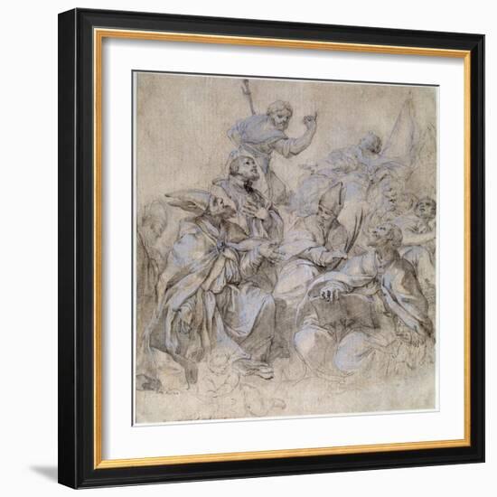 Sketch of a Fresco for the Santa Maria Del Popolo Church in Rome-Carlo Maratta-Framed Giclee Print