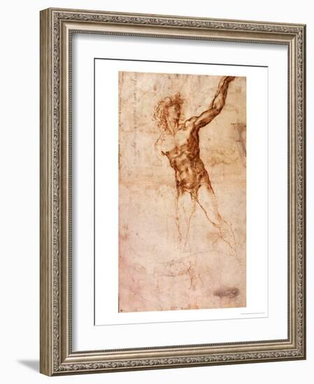 Sketch of a Nude Man-Michelangelo Buonarroti-Framed Giclee Print