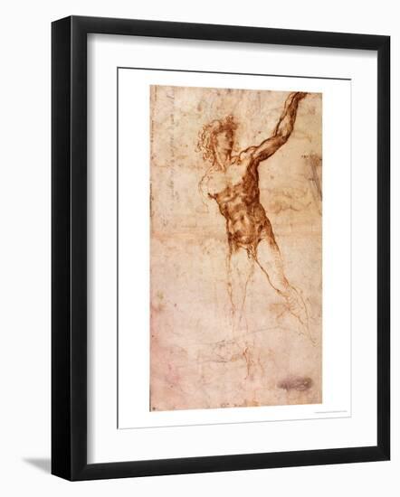 Sketch of a Nude Man-Michelangelo Buonarroti-Framed Giclee Print