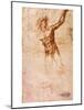 Sketch of a Nude Man-Michelangelo Buonarroti-Mounted Giclee Print