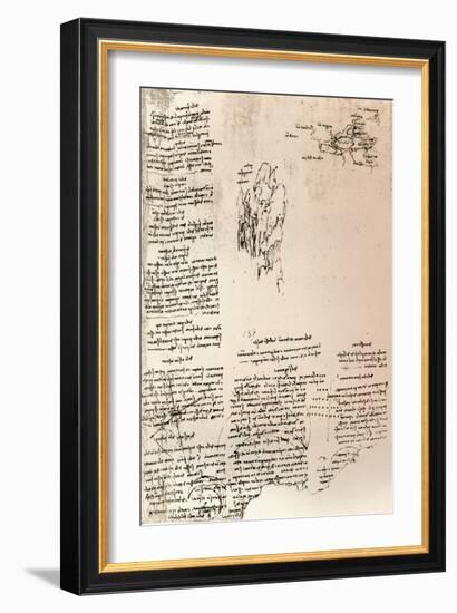 Sketch of a peak in Armenia, and a sketch map of Armenia, c1472-c1519 (1883)-Leonardo Da Vinci-Framed Giclee Print