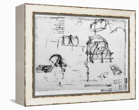 Sketch of a Perpetual Motion Device Designed by Leonardo Da Vinci, C1472-1519-Leonardo da Vinci-Framed Premier Image Canvas