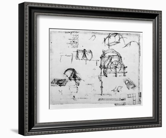 Sketch of a Perpetual Motion Device Designed by Leonardo Da Vinci, C1472-1519-Leonardo da Vinci-Framed Giclee Print