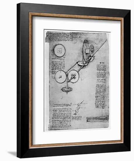 Sketch of a Rolling Mill, C1500-1510-Leonardo da Vinci-Framed Giclee Print