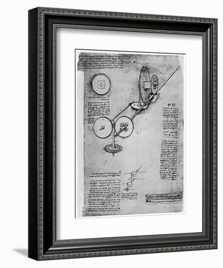 Sketch of a Rolling Mill, C1500-1510-Leonardo da Vinci-Framed Giclee Print