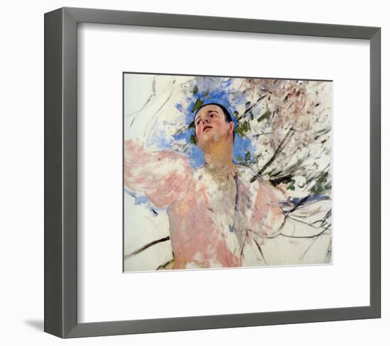 Sketch of a Young Woman Picking Fruit-Mary Cassatt-Framed Giclee Print