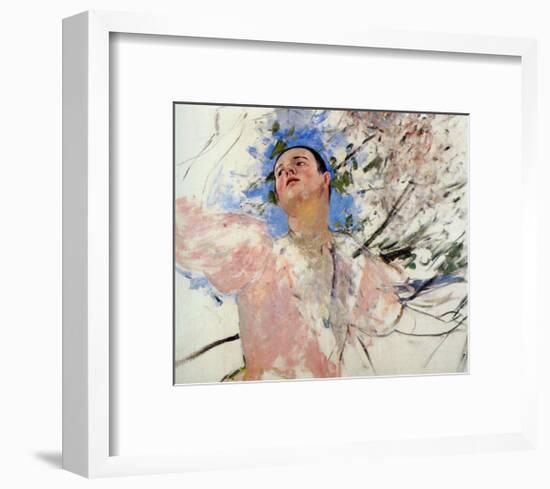 Sketch of a Young Woman Picking Fruit-Mary Cassatt-Framed Giclee Print