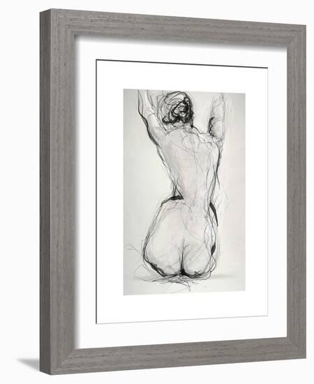 Sketch of a Young Woman's Back-isaxar-Framed Photographic Print