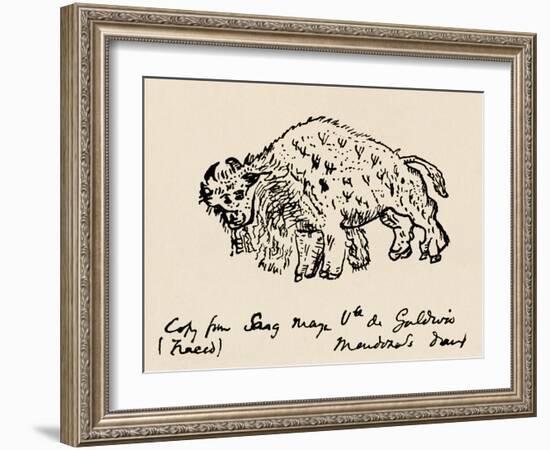 Sketch of An American Bison Made About 1599 During Onate's Expedition-null-Framed Giclee Print