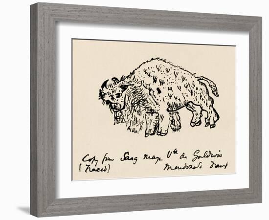 Sketch of An American Bison Made About 1599 During Onate's Expedition-null-Framed Giclee Print