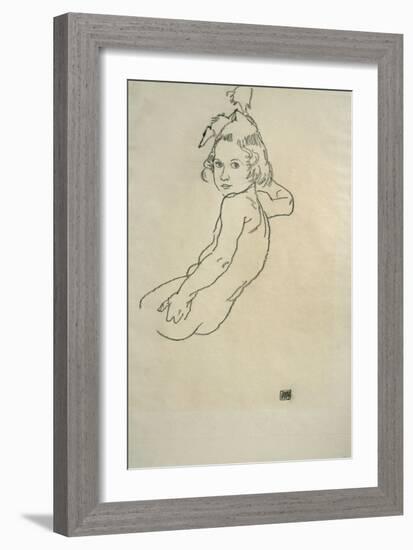 Sketch of Child, 1917-Egon Schiele-Framed Giclee Print